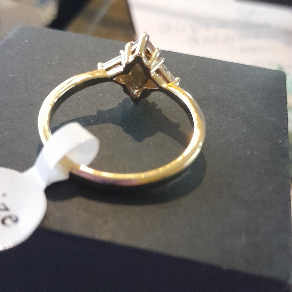 Fragrant Jewels Gold Ring with Red Gemstone Sz 9 - Picture 6 of 6
